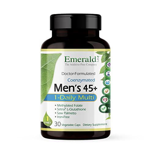 EMERALD LABS Men's 45+ 1-Daily Multi - Made with Saw Palmetto, Lycopene & More for Heart, Bone & Immune Support* - Gluten-Free - 30 Vegetable Capsules