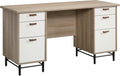 Sauder Anda Norr Executive Desk, L: 56.3" x W: 22.13" x H: 29.53", Sky Oak Finish