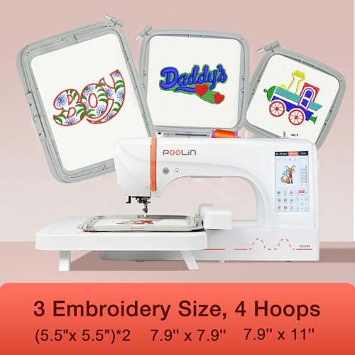 EOC06 Embroidery Machine 7.9x11 Inch Large Hoop with Touchscreen G2232