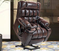 Dual Motor Massage and Heat Power Lift Recliner Chair for Elderly with Cupholder, Wireless Charging, and USB Ports | Infinite Position Reclining Chair (Fabric, Grey)