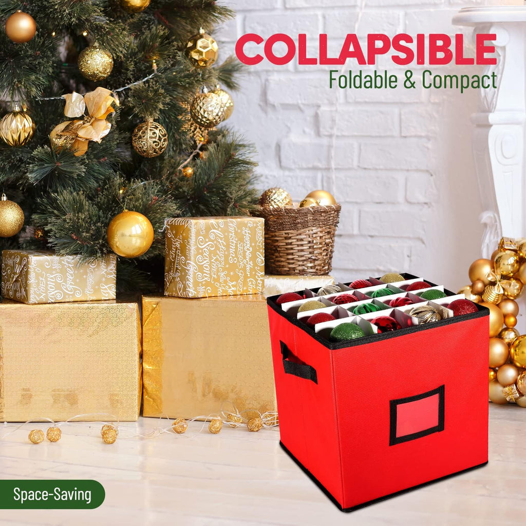Christmas Ornament Storage Box 12x12 Inch 4-Layer Container J60619