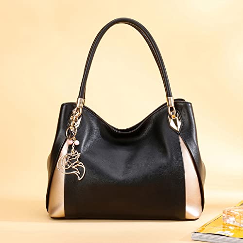 FOXLOVER Genuine Leather Women's Top-handle Tote Handbag H404