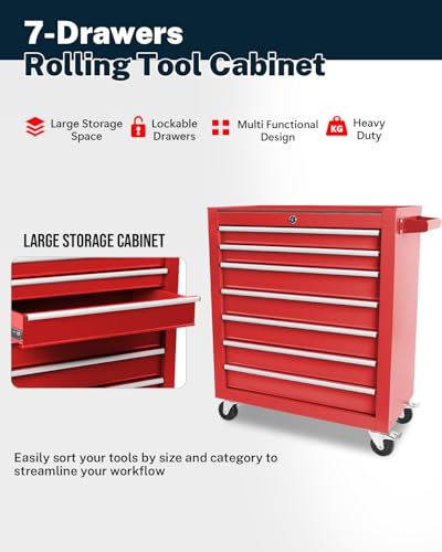 5-Drawer Rolling Tool Chest with Brake Casters, Black E95317