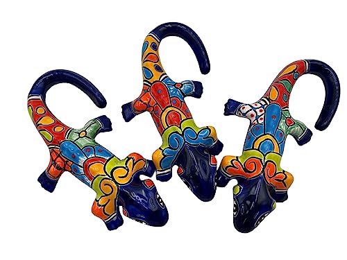 Talavera Pottery Iguana Wall Art Hand Painted Animal Sculpture U11347