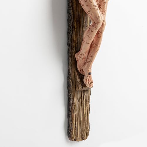 DevotedWalls 14" Hand Painted Catholic Crucifix for Wall V21624