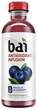 Bai Antioxidant Infusions, Brasilia Blueberry, Flavored Water, 18 Fluid Ounce Bottle