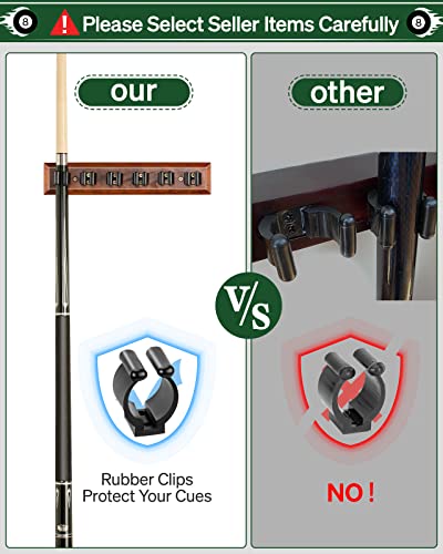 Wall Mount Pool Cue Rack Holder for 6 Sticks C931760