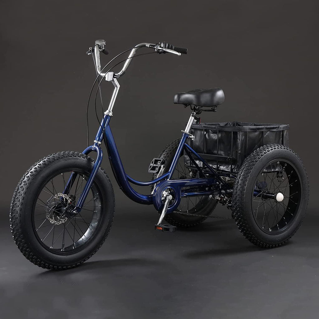 GIZMAC Adult Tricycle, 7 Speed, 20" 3 Wheel Bike with Basket Q710