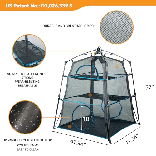 X-Large Catio Outdoor Cat Enclosure and Cat Tower Tent, 3-Tier Portable Foldable, Two Doors Z502328