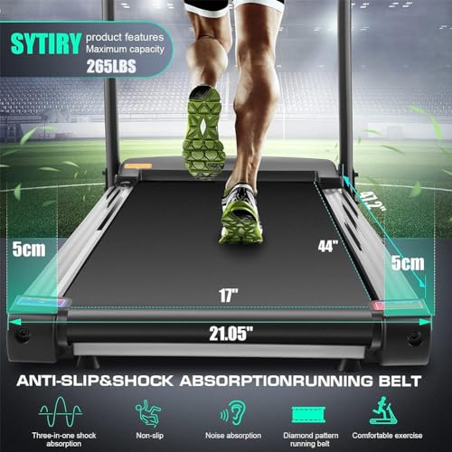SYTIRY Folding Treadmill with WiFi and TV Screen for Home K729226