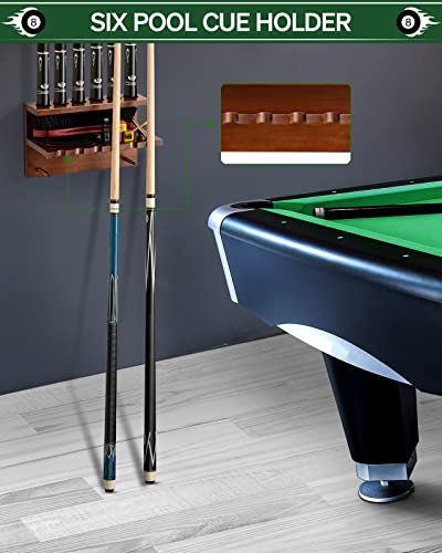 Wall Mount Pool Cue Rack Holder for 6 Sticks C931760