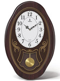 Pendulum Wall Clock Battery Operated - Hanging Grandfather Wall Clock with Pendulum - Quiet Wood Pendulum Clock - Wooden Wall Clock for Living Room Decor, Office & Home Décor Gift 27x11.5