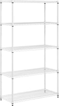 Honey-Can-Do 5-Tier Heavy-Duty Adjustable Shelving Unit with 800-lb Shelf Capacity, White SHF-09363 White