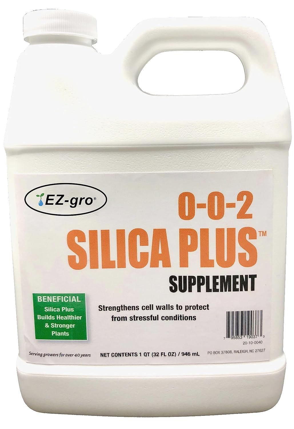 Liquid Silica Plus Fertilizer Supplement by EZ-gro (32 oz) | Silica Supplements for Plants | Silica Plus for Plants Increases Resistance to Environmental Stress
