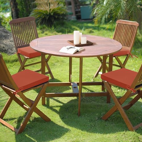 Outdoor Chair Cushions Set of 4, Waterproof Patio Seat Cushions with Ties, Black A5741