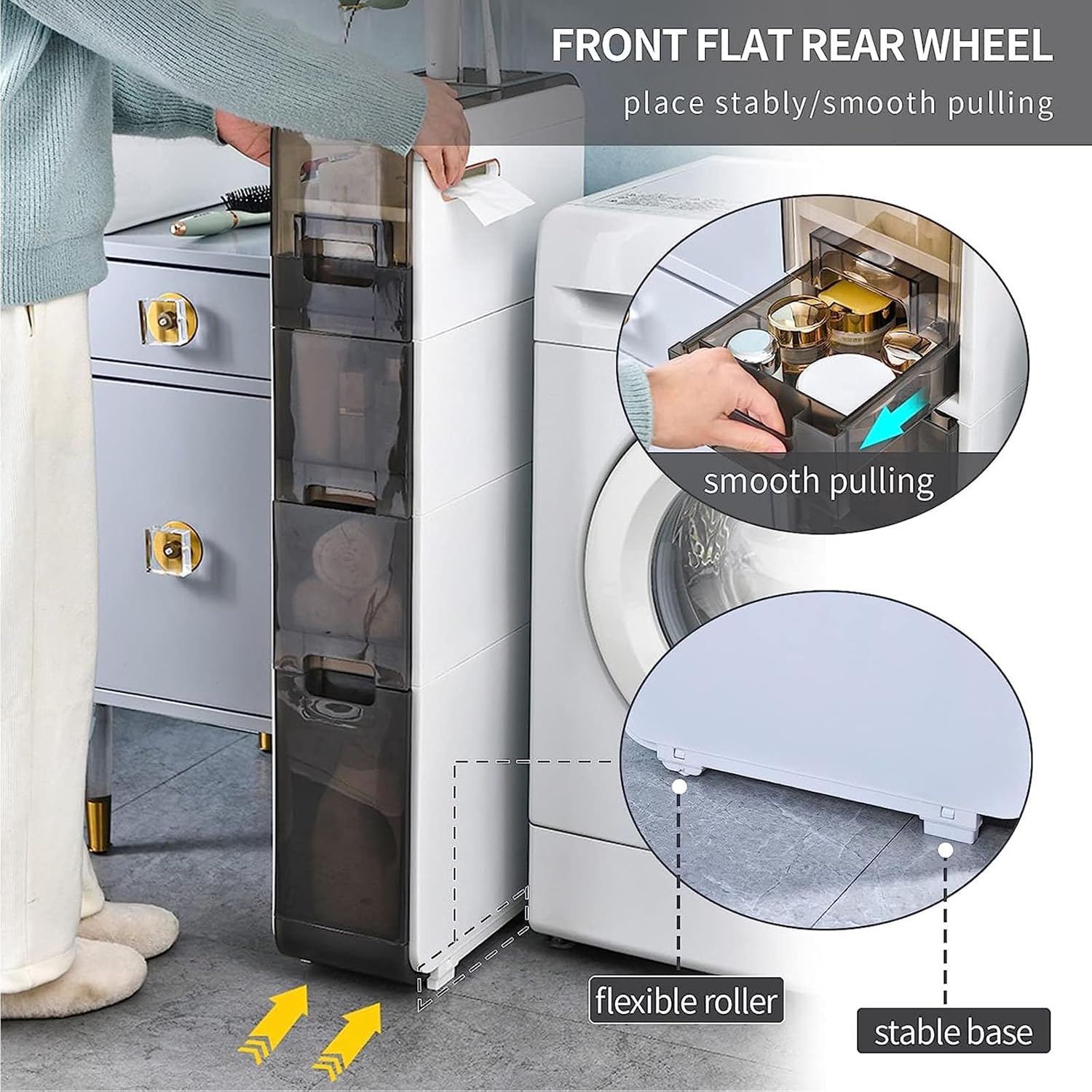 Floor-standing Bathroom Storage Cabinets 2/3/4-layer Vertical L760112