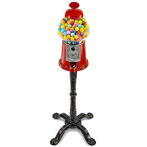 The Candery Gumball Machine - 15 Inch Candy Dispenser with Stand Durable Aluminum Frame- Includes 2lbs Bag of Gumballs for Gumball Machine - 2lb Bag - 0.62 Inch Gumballs - Kosher