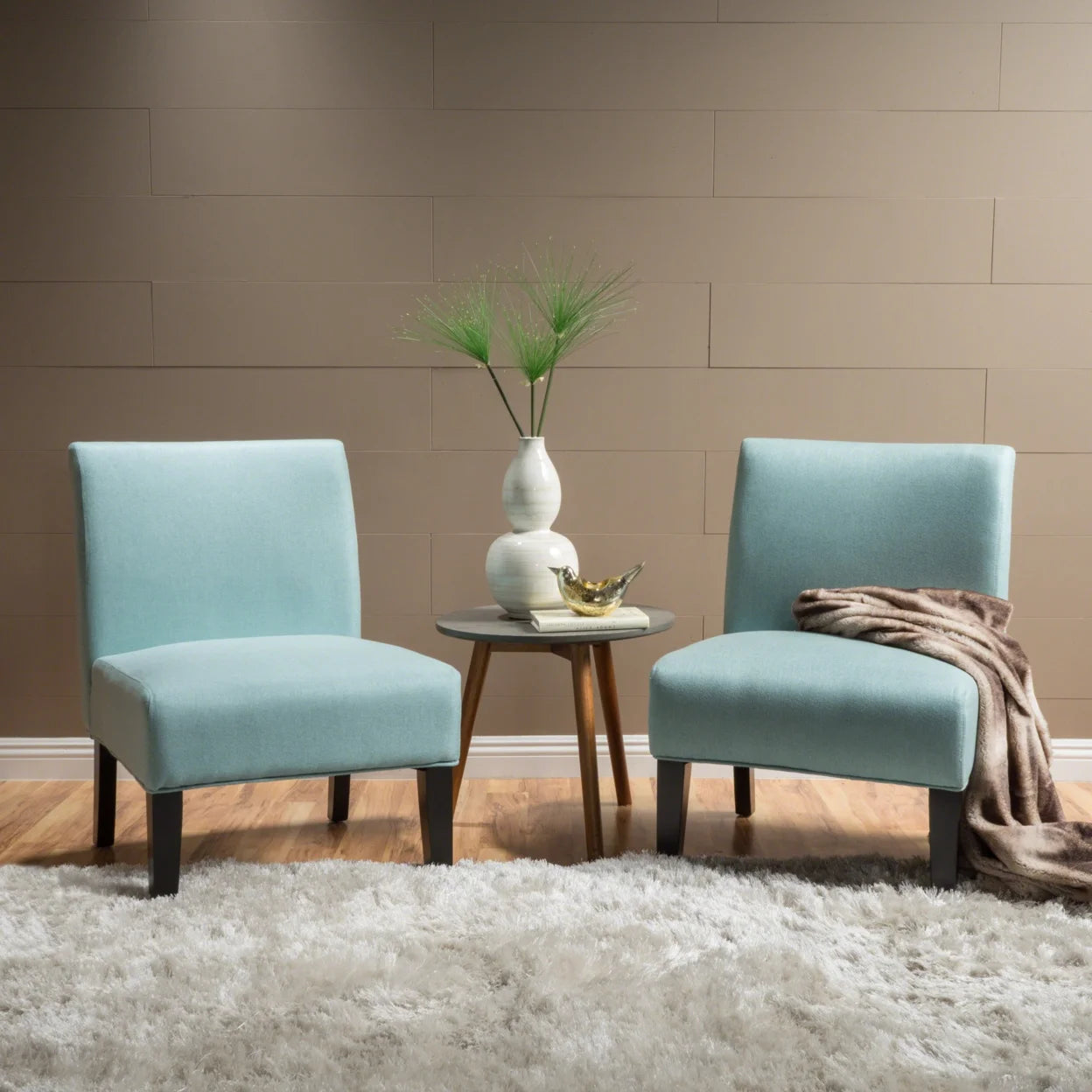GDF Studio Abner Slipper Accent Chair, Gray Fabric I91564