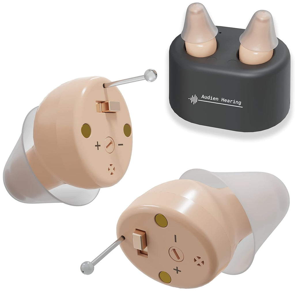 Audien Hearing ATOM Rechargeable Hearing Amplifier with Accessory Kit X5155