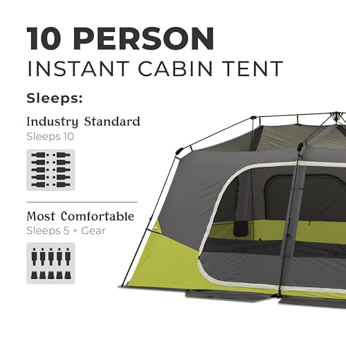 CORE Instant Cabin Tents 6 Person Family Pop Up Camping Tent R26561