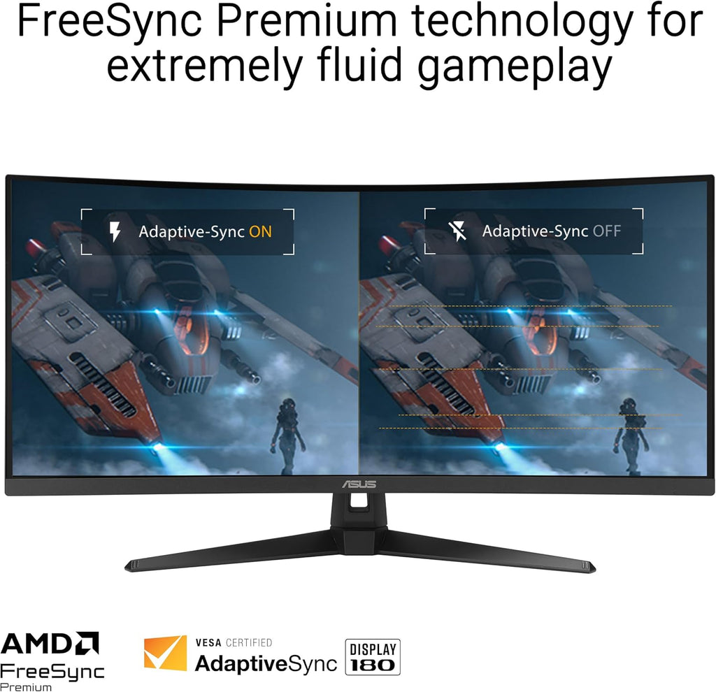 ASUS TUF Gaming 34” Ultra-Wide Curved Monitor (VG34VQ3B) – QHD 180Hz FreeSync H106919