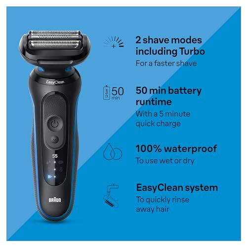 Braun Series 5 5020 Electric Razor for Men with Beard Trimmer, Wet & Dry, Black B265471
