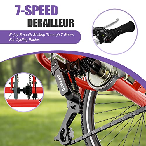 DoCred Adult Tricycle 7 Speed 3 Wheel Bike with Large Basket E1942