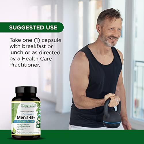 EMERALD LABS Men’s 45+ 1-Daily Multi, Gluten-Free, 30 Vegetable Capsules U72288
