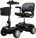 Electric Mobility Scooter for Adults Seniors Wheelchair Device for Travel 4 Wheel Folding Scooter with Seat-300 lbs Max Weight Long Range Power Extended Battery with Charger and Basket - Green