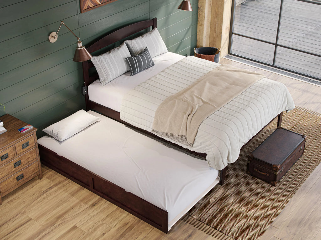 AFI Warren 14" Queen Wood Platform Bed Frame with Trundle, Espresso L43942
