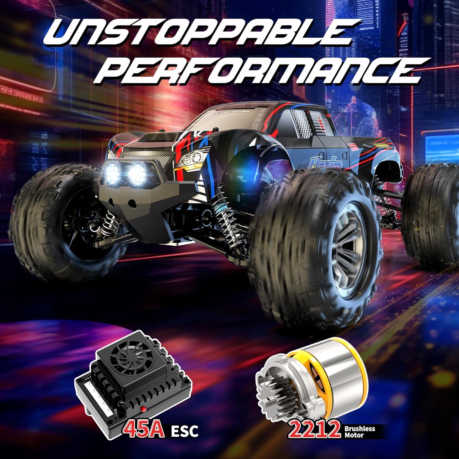 Hosim 1:10 Scale 48+ KMH Remote Control Car for Adults Boys K29929