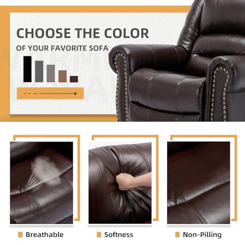 Electric Power Lift Recliner Chair with Massage and Heat for Elderly, Dark Brown F6980