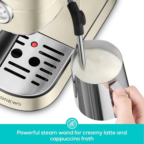 CASABREWS CM5418 Espresso Machine 20 Bar, Compact Espresso Maker with Milk Frother, Stainless Steel, Silver K680