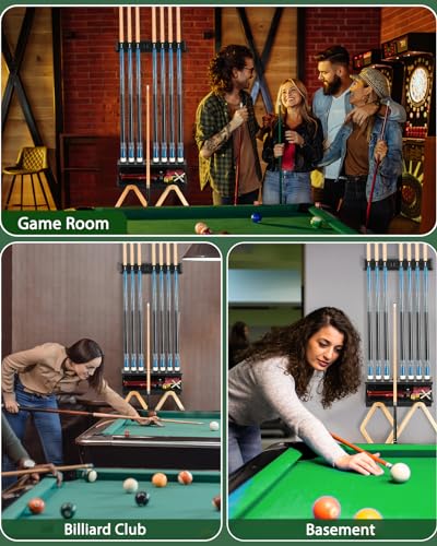 Wall Mount Pool Cue Rack Holder for 6 Sticks C931760