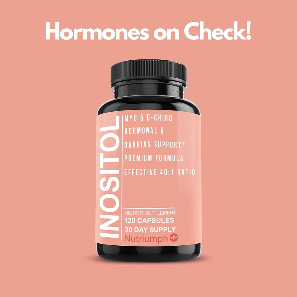 Myo Inositol and D Chiro Inositol Capsules for Female Hormone Balance, 120 Count J8737