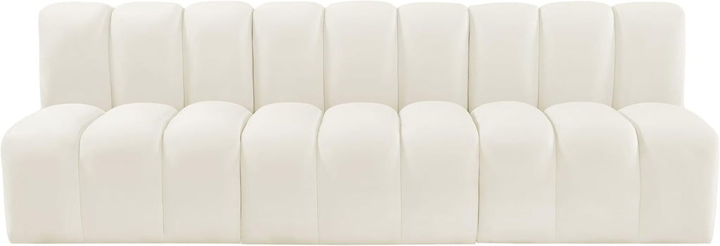 Meridian Furniture Arc Modern Velvet Modular Sofa, Cream R2997