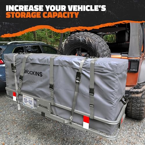 Mockins 60"x20"x6" Folding Trailer Hitch Cargo Carrier with Waterproof Bag R842