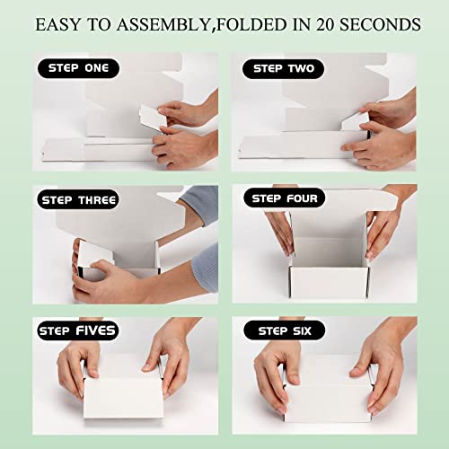 Small Shipping Boxes 8x6x3 Inches, White Corrugated Cardboard, Set of 25 Q35199