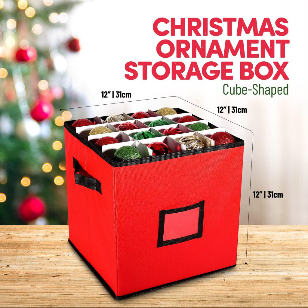 Christmas Ornament Storage Box 12x12 Inch 4-Layer Container J60619