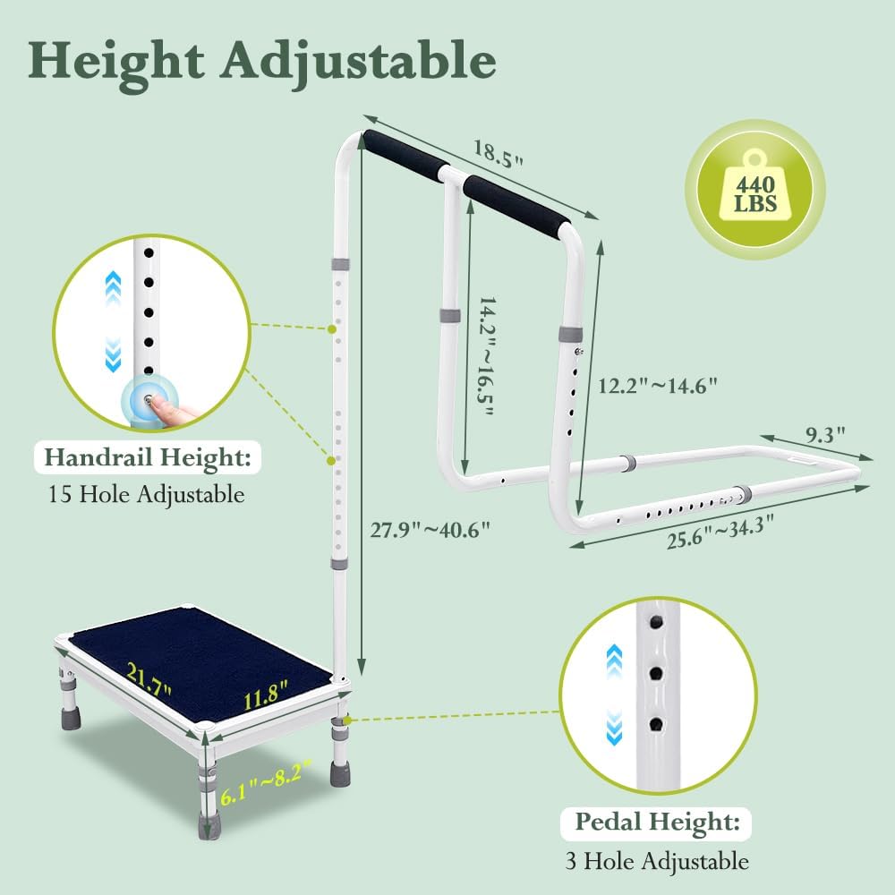 Bed Steps for High Beds with Handle for Elderly Adults D86882