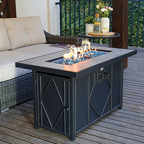 BALI OUTDOORS 50000 BTU Propane Fire Pit Table with Lid, 28 inch, Black Y709007