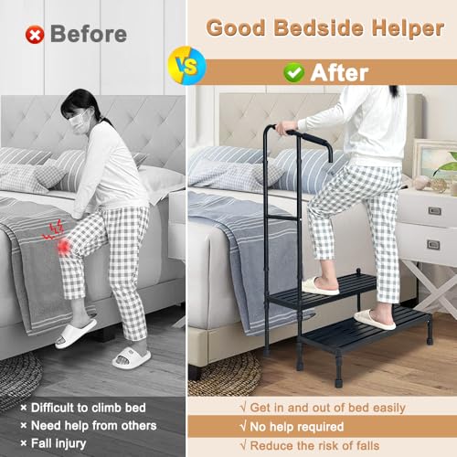 Bed Step Stool with Handle for High Beds Adults Elderly Seniors P429
