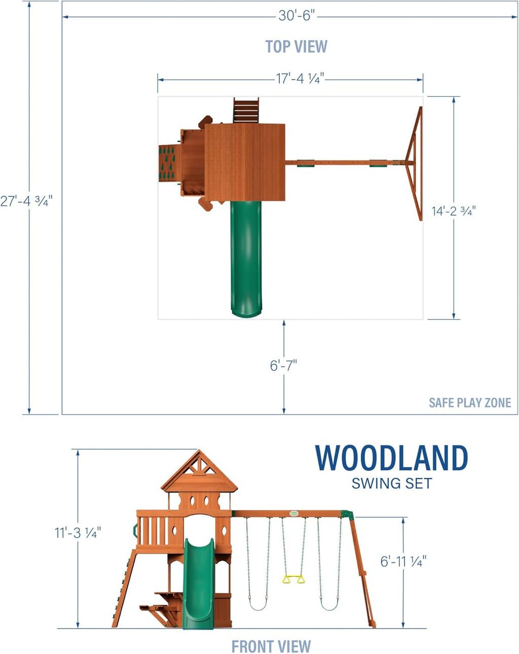 Backyard Discovery Woodland All Cedar Wood Playset Swing Set N513