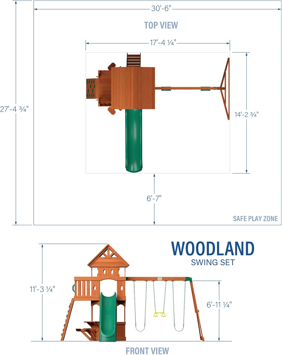 Backyard Discovery Woodland All Cedar Wood Playset Swing Set N513