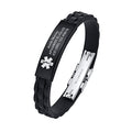 MEALGUET Personalized Medical Alert Bracelet - Custom Silicone Rubber Strap Stainless Steel Medic Identification Wristband Free Engraving Emergency Health Information Bracelet for Women Men Teens