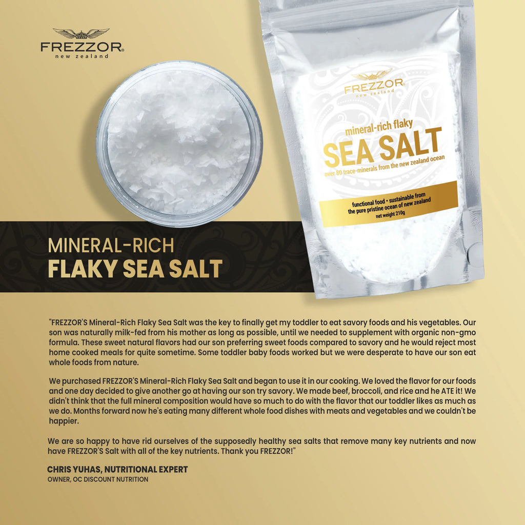 FREZZOR Mineral-Rich Flaky Sea Salt, 84 Minerals, 6-Pack, 44.4 Oz C99094