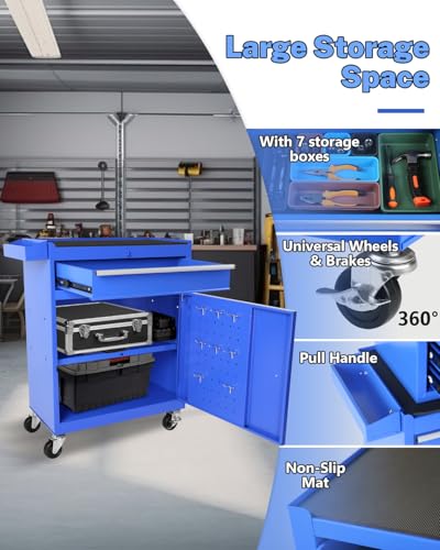 5-Drawer Rolling Tool Chest with Brake Casters, Black E95317
