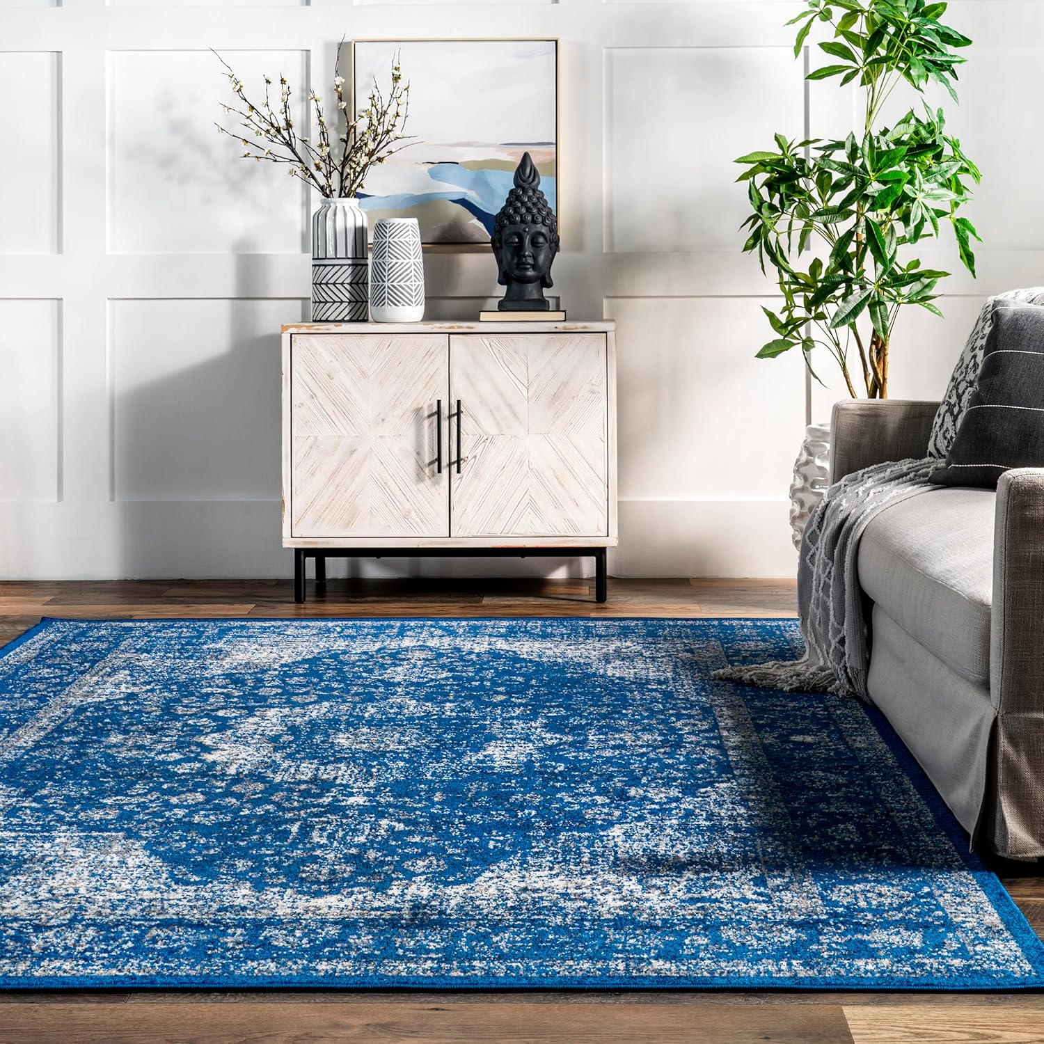 nuLOOM Verona Vintage Persian Area Rug, 10x14, Dark Blue C8809