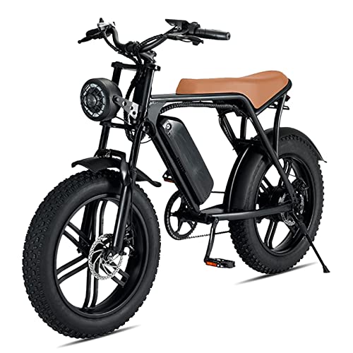 Electric Bike for Adults,20" Fat Tire 48V 15Ah Removable Battery Electric Bicycle 750W 30MPH Beach Snow Mountain Off Roading E Bike Moped for Adults, Range 30-50 Miles Shimano 7 Speed Dirt Bike