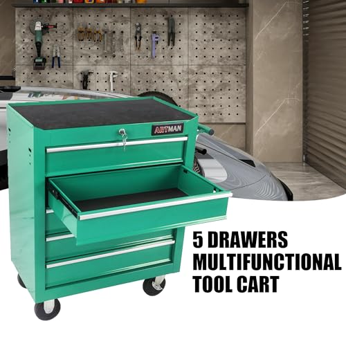 5-Drawer Rolling Tool Cart with Wheels, Black V51953